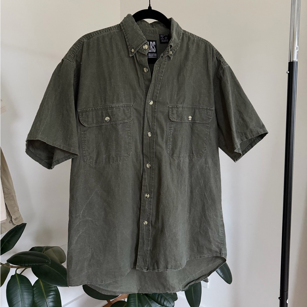 Olive Green Men's Short Sleeve Shirt